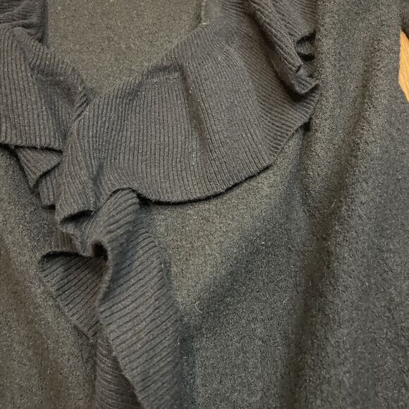 Zara ZaraKnit Black Boiled Wool Open Front Sweater Jacket Size L Large $130 - Picture 7 of 11